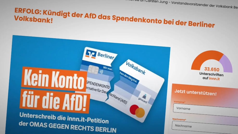 Linksfaschisten-Omas sperren AfD-Spendenkonto bei Berliner Bank